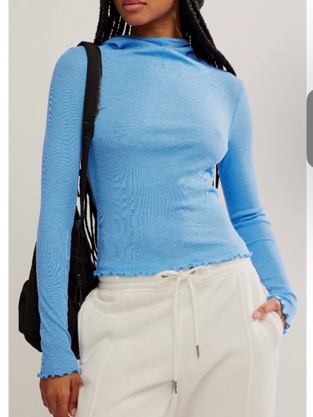 Free People FP Movement Breathe Easy Long Sleeve Top in Riviera Blue NWT 🌷in bag